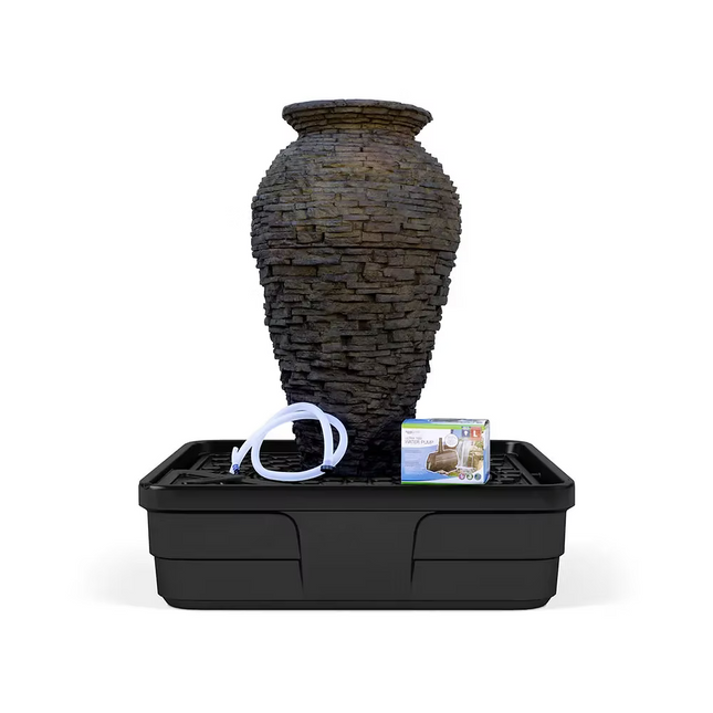 Medium Stacked Slate Urn Landscape Fountain Kit