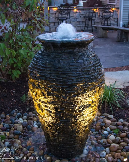 Medium Stacked Slate Urn Landscape Fountain Kit